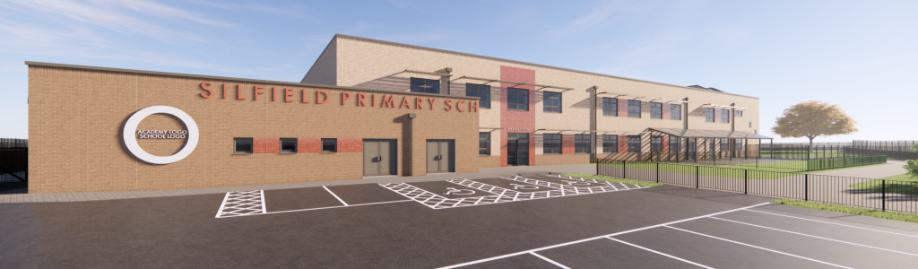 Artist impression of Silfield Primary School. View from car park